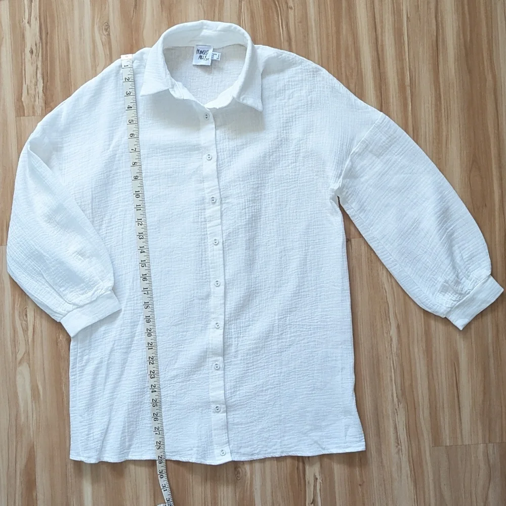 Princess Polly Sienna Button-Down White Shirt - Picture 2 of 9